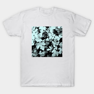 Fallen leaves, light blue pale-blue, grey, fall, autumn, leaves, pattern, leaf, botanical, xmas, christmas, spring, holidays, summer, T-Shirt